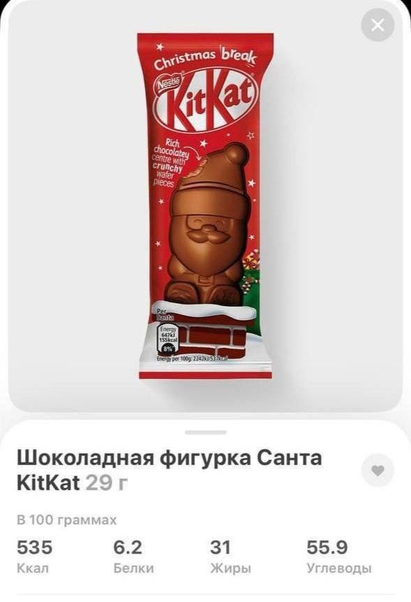 На российских прилавках появился шоколадный Дед мороз от KitKat