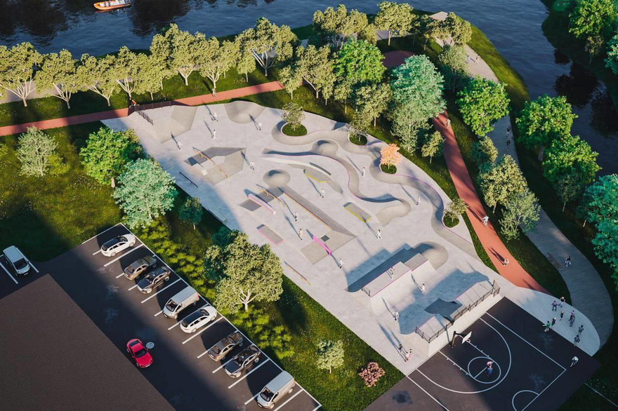  Одна из крупнейших городских скейт-площадок появится на набережной Охты.