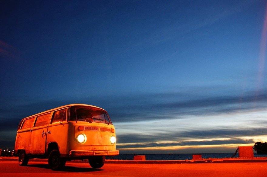 Orange VW t2 vanlife