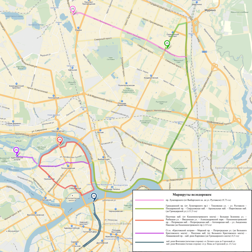 Велосипедные дорожки в нижнем новгороде карта